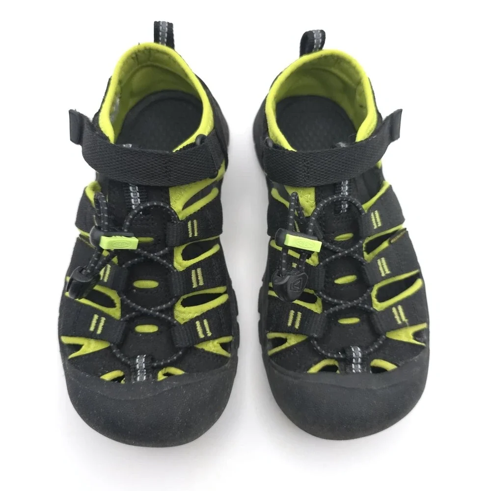 KEEN FootWear Kids Sandals 2 Black & Green Outdoor‎ Water Shoes Hook Loop